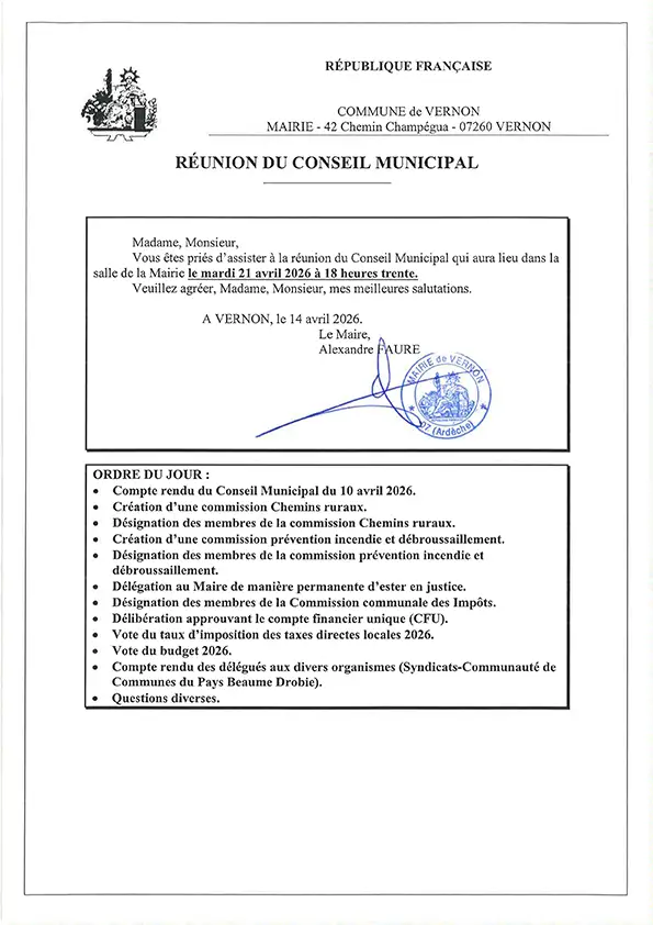 Convocation CM du 21.04