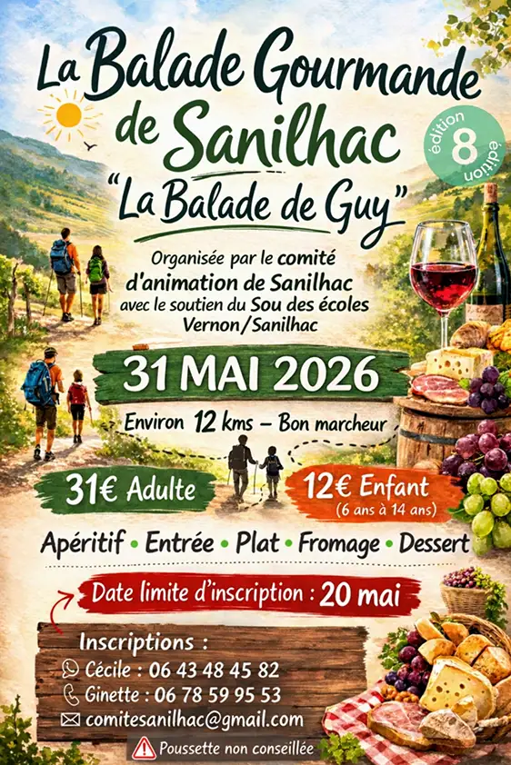 Balade gourmande de Sanilhac 31 mai 2026